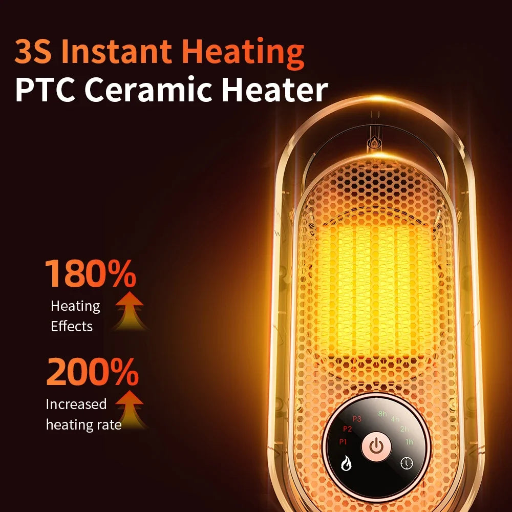 Mini calefactor portátil de 1000 W para escritorio, dormitorio y oficina