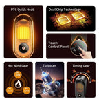 Mini calefactor portátil de 1000 W para escritorio, dormitorio y oficina