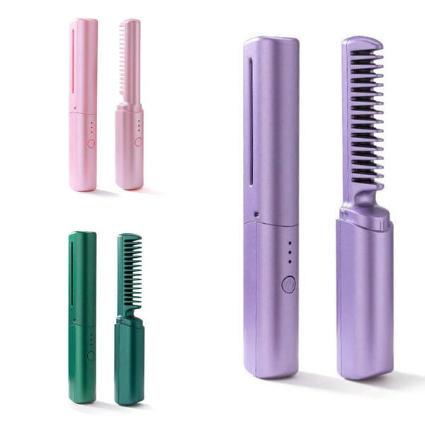 Mini plancha de pelo recargable con peine integrado