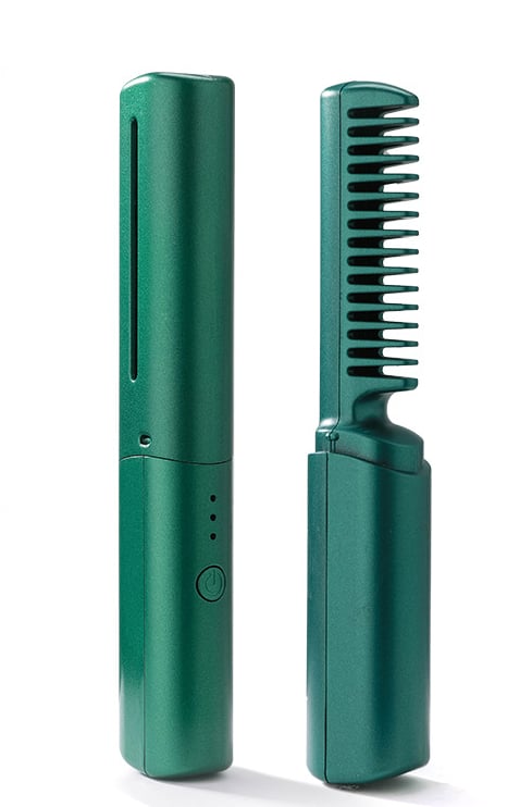 Mini plancha de pelo recargable con peine integrado