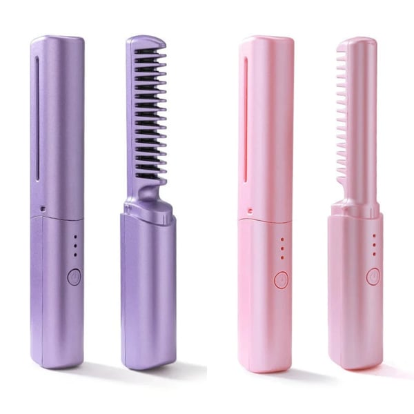 Mini plancha de pelo recargable con peine integrado