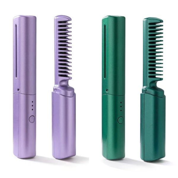 Mini plancha de pelo recargable con peine integrado