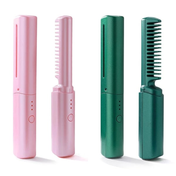 Mini plancha de pelo recargable con peine integrado