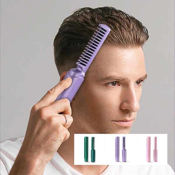 Mini plancha de pelo recargable con peine integrado