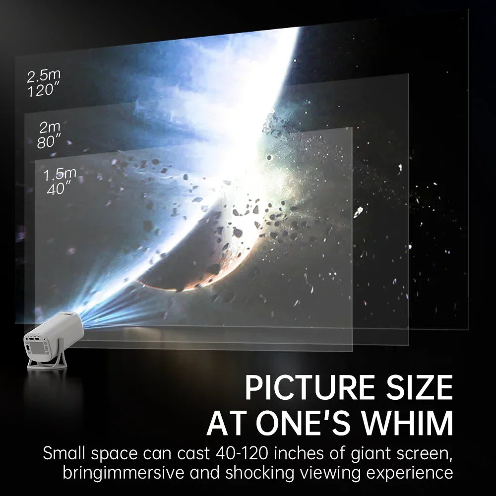 Miniproyector CineNova con Android 11, 720P HD y compatible con 4K