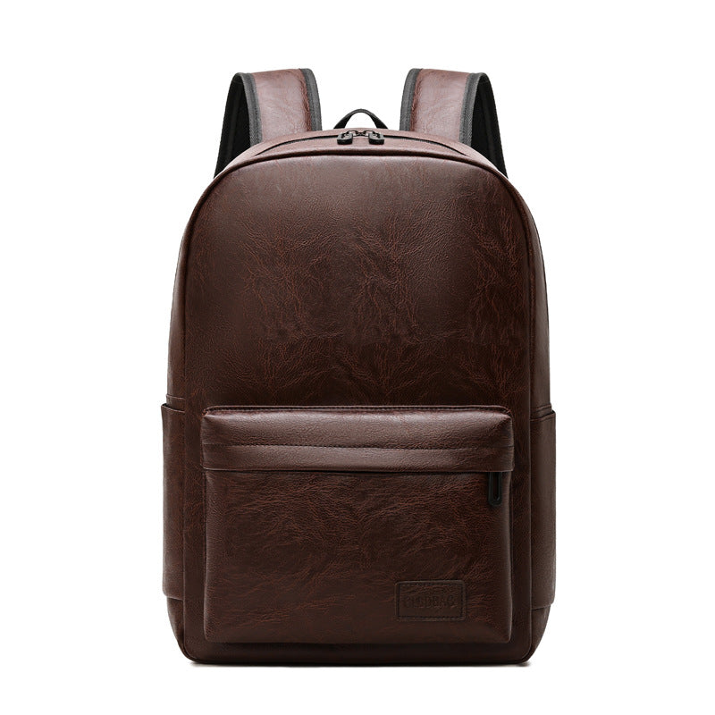 Mochila de piel para portátil, piel premium, compatible con portátil de 15", tirantes acolchados