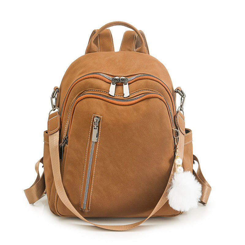 Mochila de polipiel con múltiples bolsillos