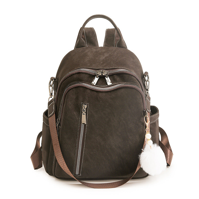Mochila de polipiel con múltiples bolsillos