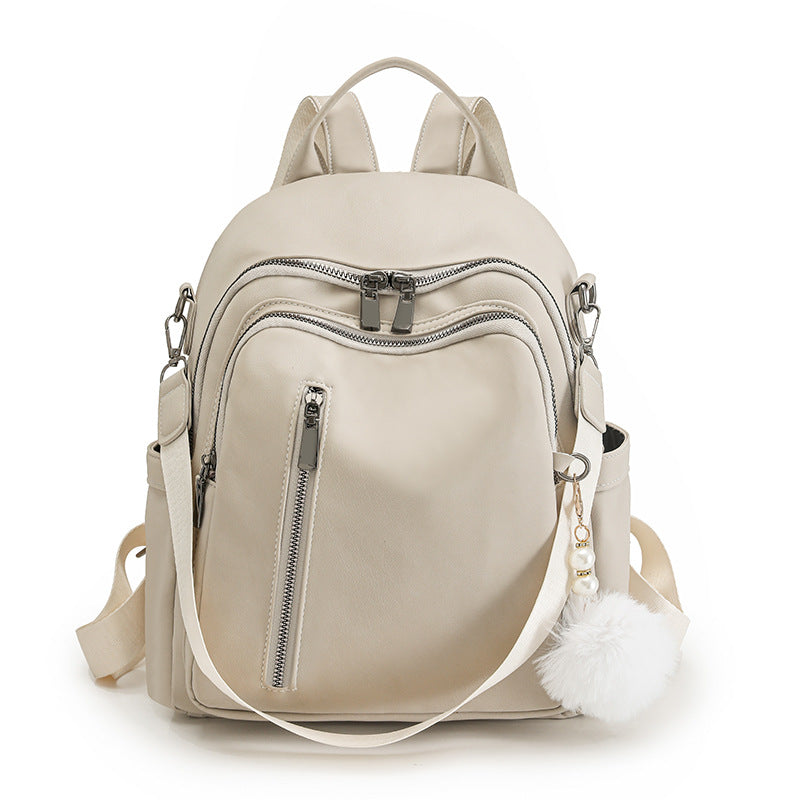 Mochila de polipiel con múltiples bolsillos