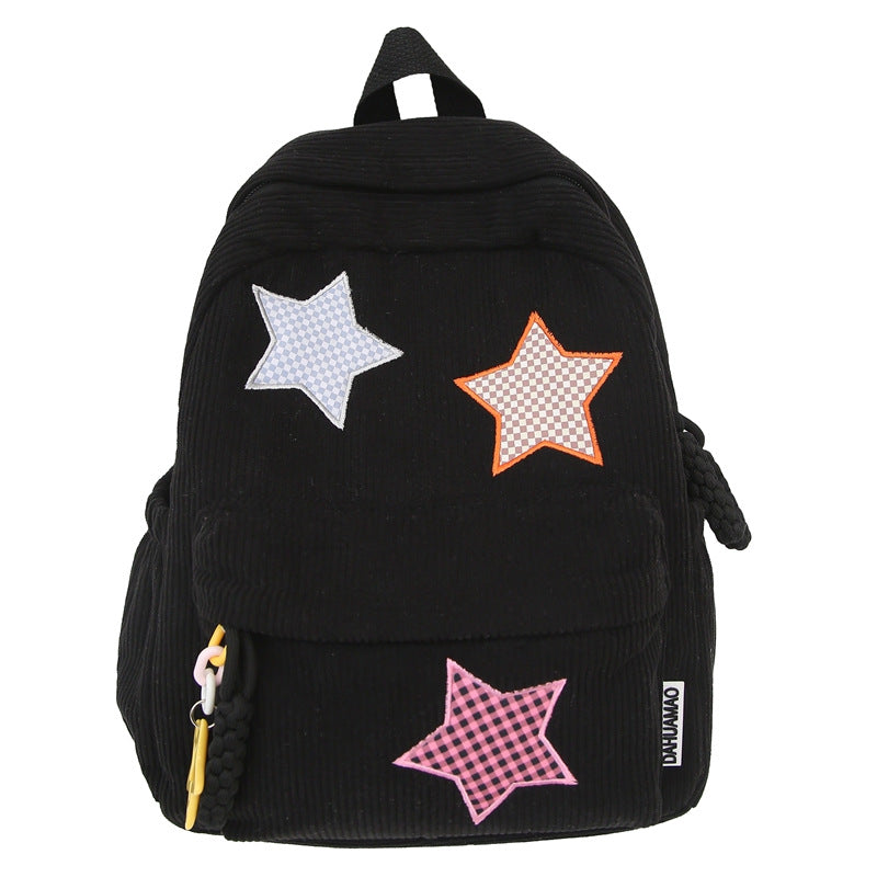 Mochila escolar casual con estrellas decorativas