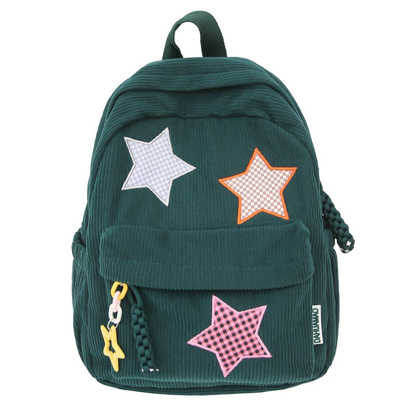 Mochila escolar casual con estrellas decorativas