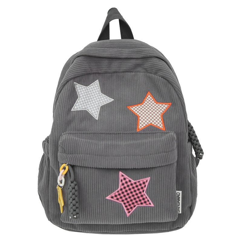 Mochila escolar casual con estrellas decorativas