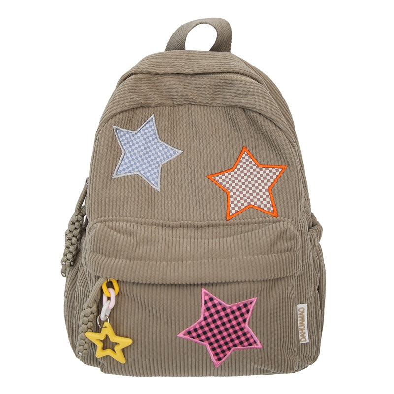 Mochila escolar casual con estrellas decorativas