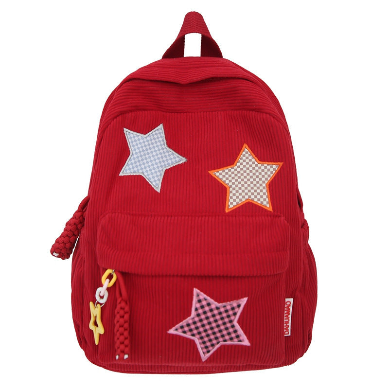 Mochila escolar casual con estrellas decorativas