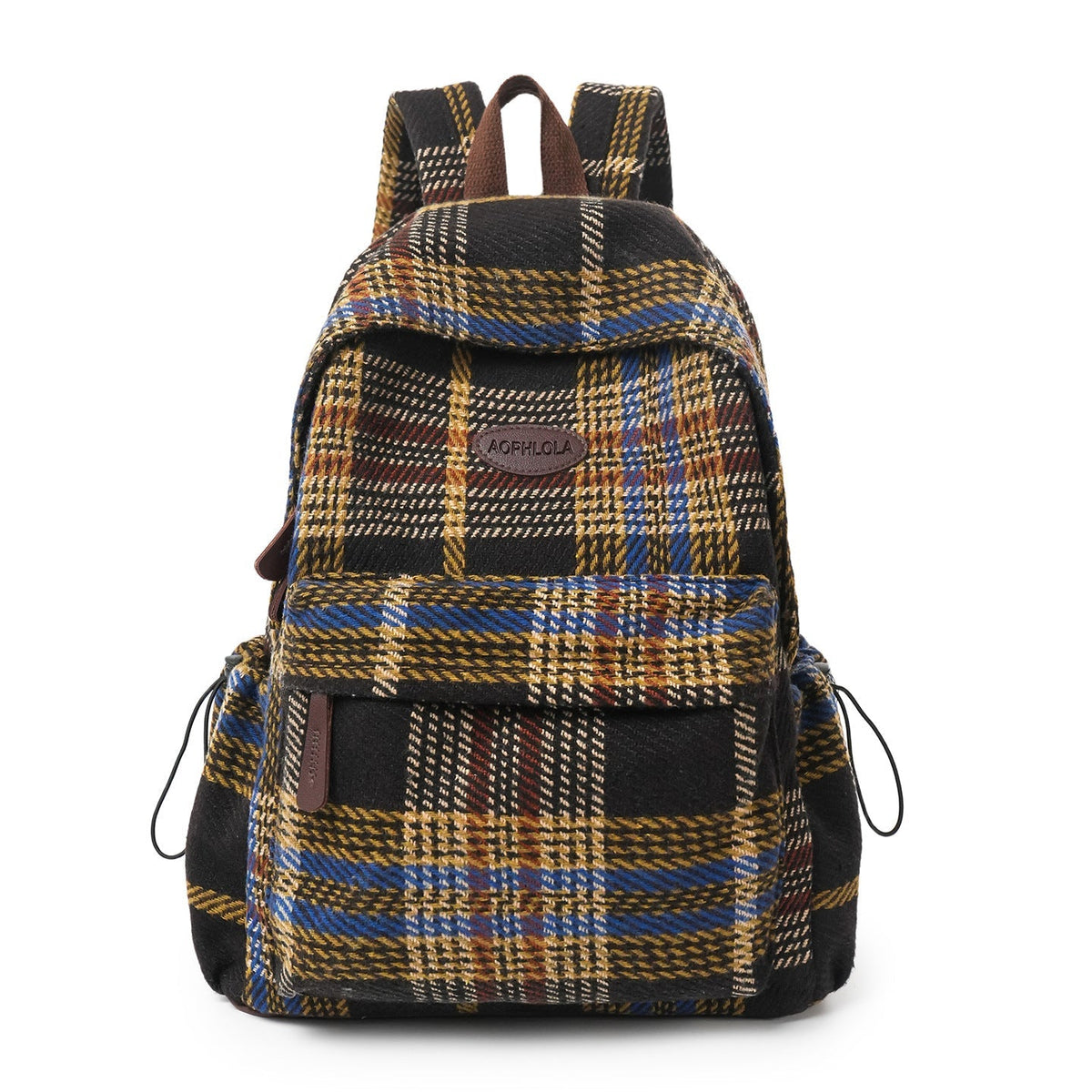 Mochila escolar con estampado de cuadros acogedora