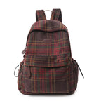 Mochila escolar con estampado de cuadros acogedora