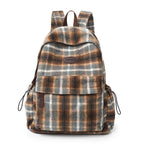 Mochila escolar con estampado de cuadros acogedora