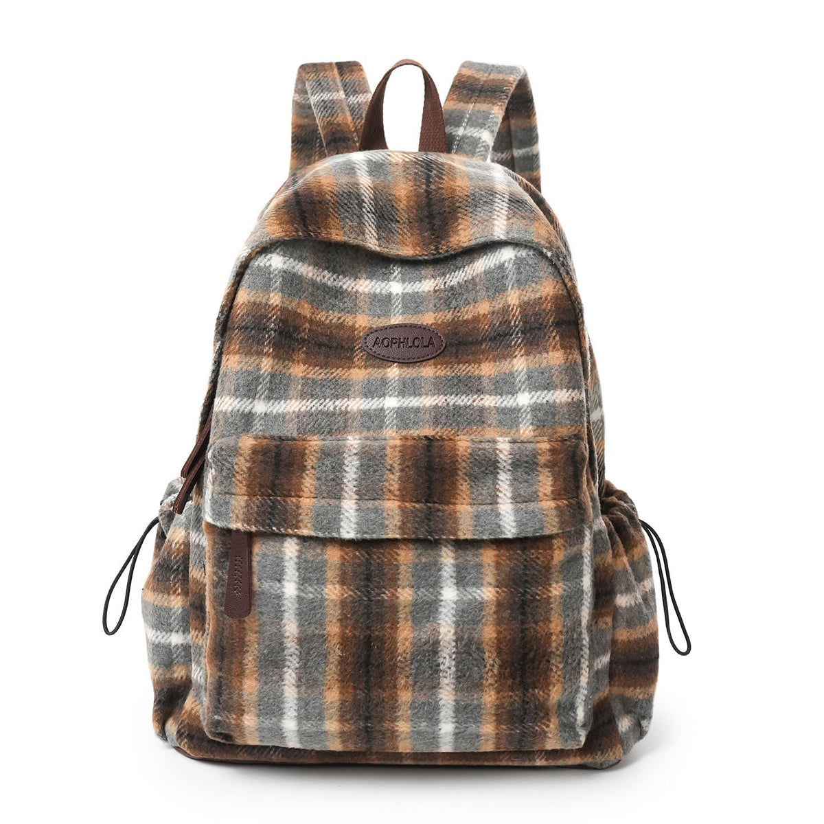 Mochila escolar con estampado de cuadros acogedora