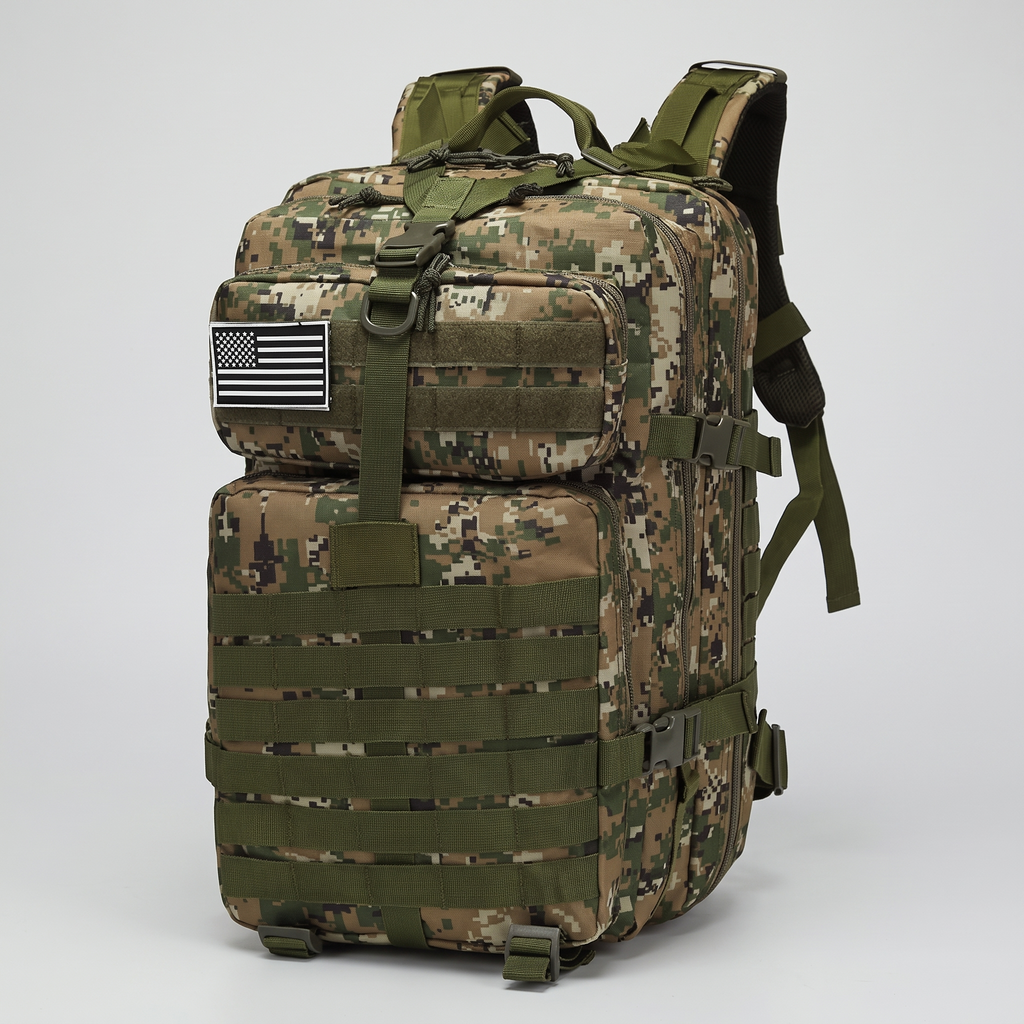 Mochila táctica de 49 litros con sistema MOLLE para senderismo y uso militar