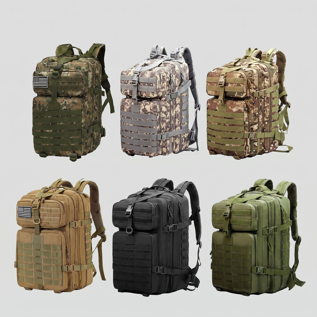 Mochila táctica de 49 litros con sistema MOLLE para senderismo y uso militar