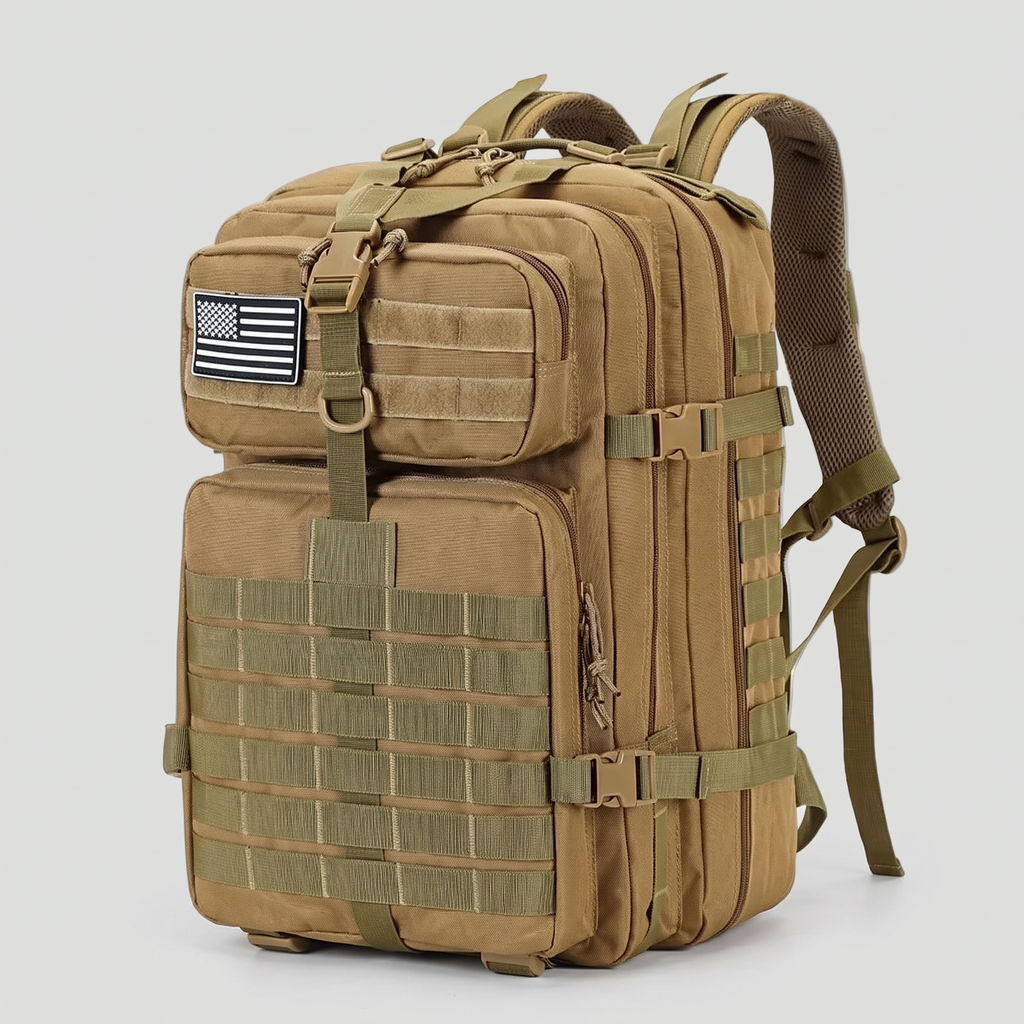 Mochila táctica de 49 litros con sistema MOLLE para senderismo y uso militar