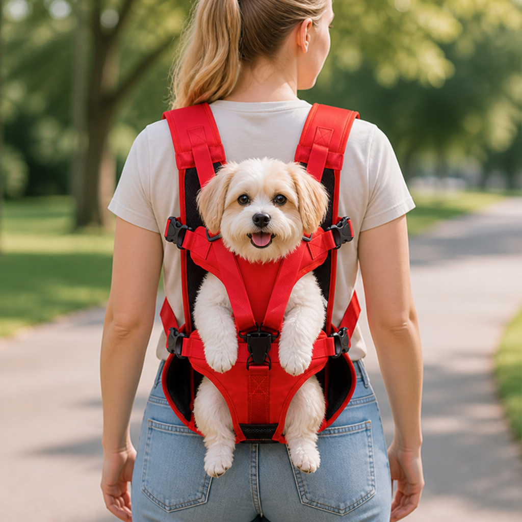 Mochila transportín frontal con correas ajustables y malla transpirable