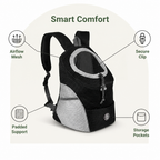 Mochila transportín para perros con malla transpirable y acolchado ergonómico (base extraíble)
