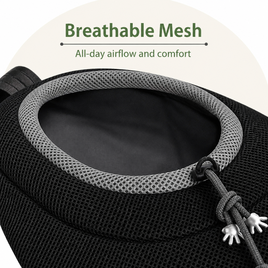 Mochila transportín para perros con malla transpirable y acolchado ergonómico (base extraíble)