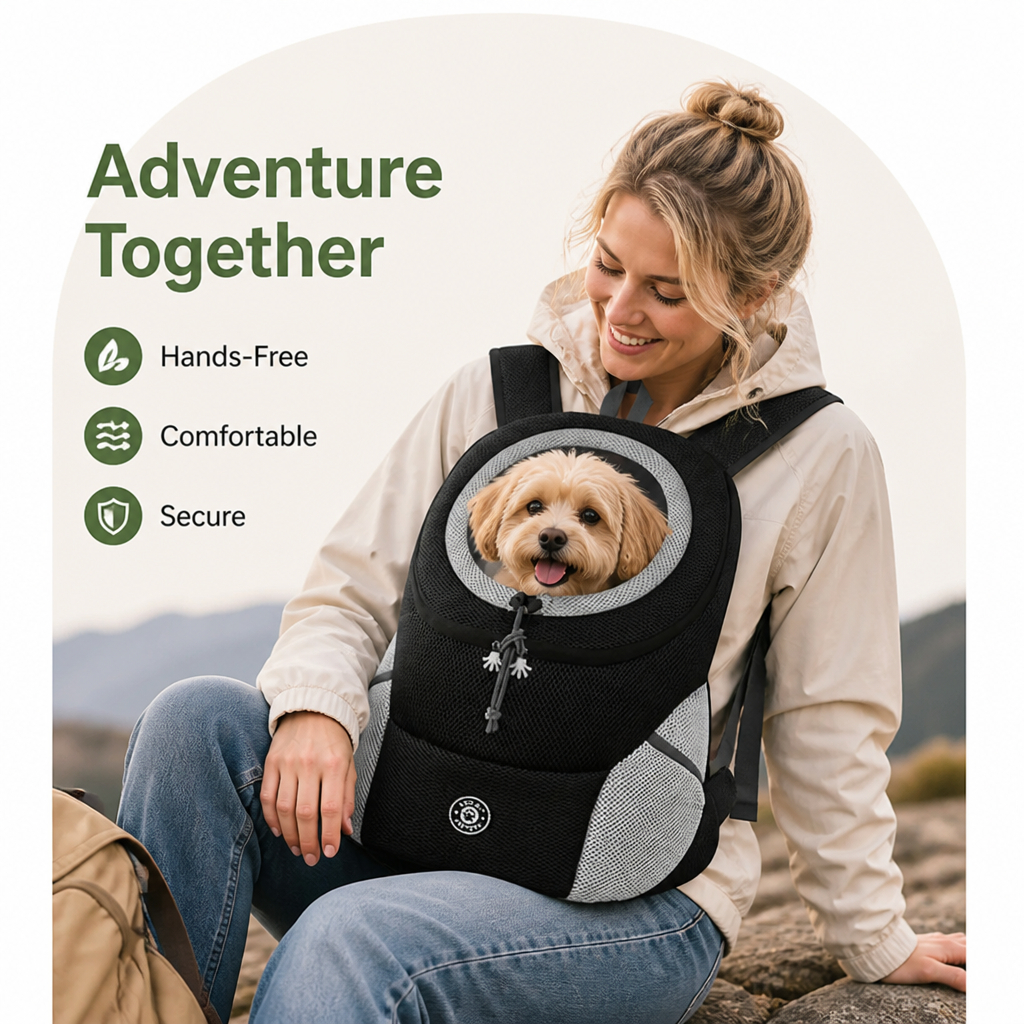 Mochila transportín para perros con malla transpirable y acolchado ergonómico (base extraíble)