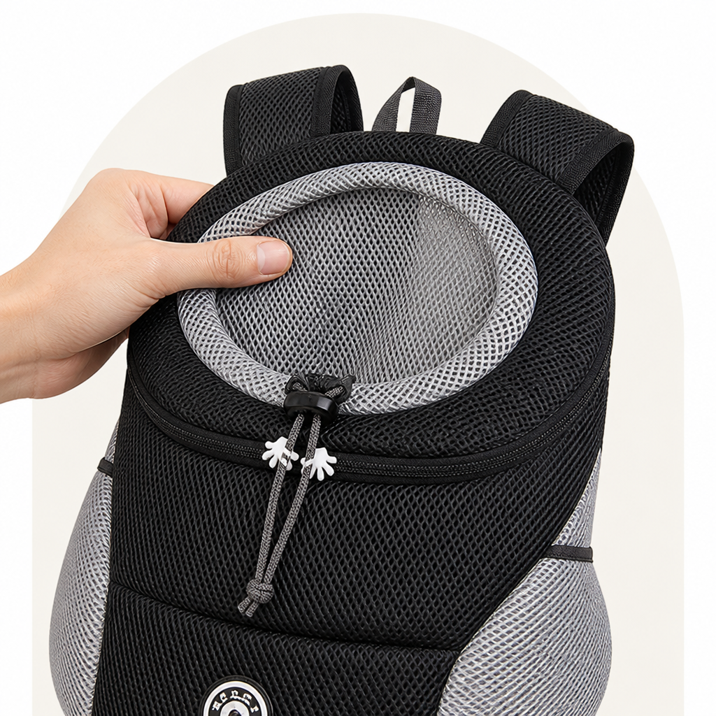 Mochila transportín para perros con malla transpirable y acolchado ergonómico (base extraíble)