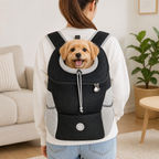 Mochila transportín para perros con malla transpirable y acolchado ergonómico (base extraíble)