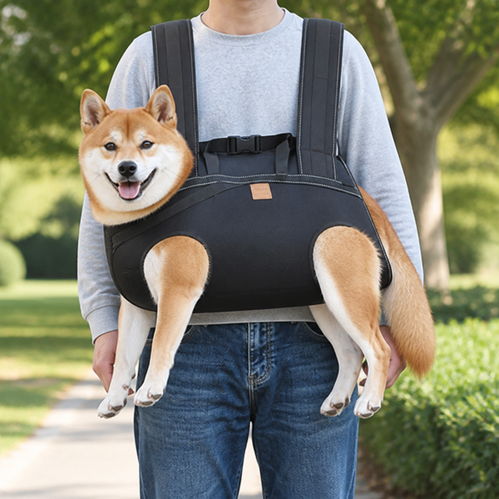 Mochila transportín para perros de tela Oxford transpirable y tirantes acolchados