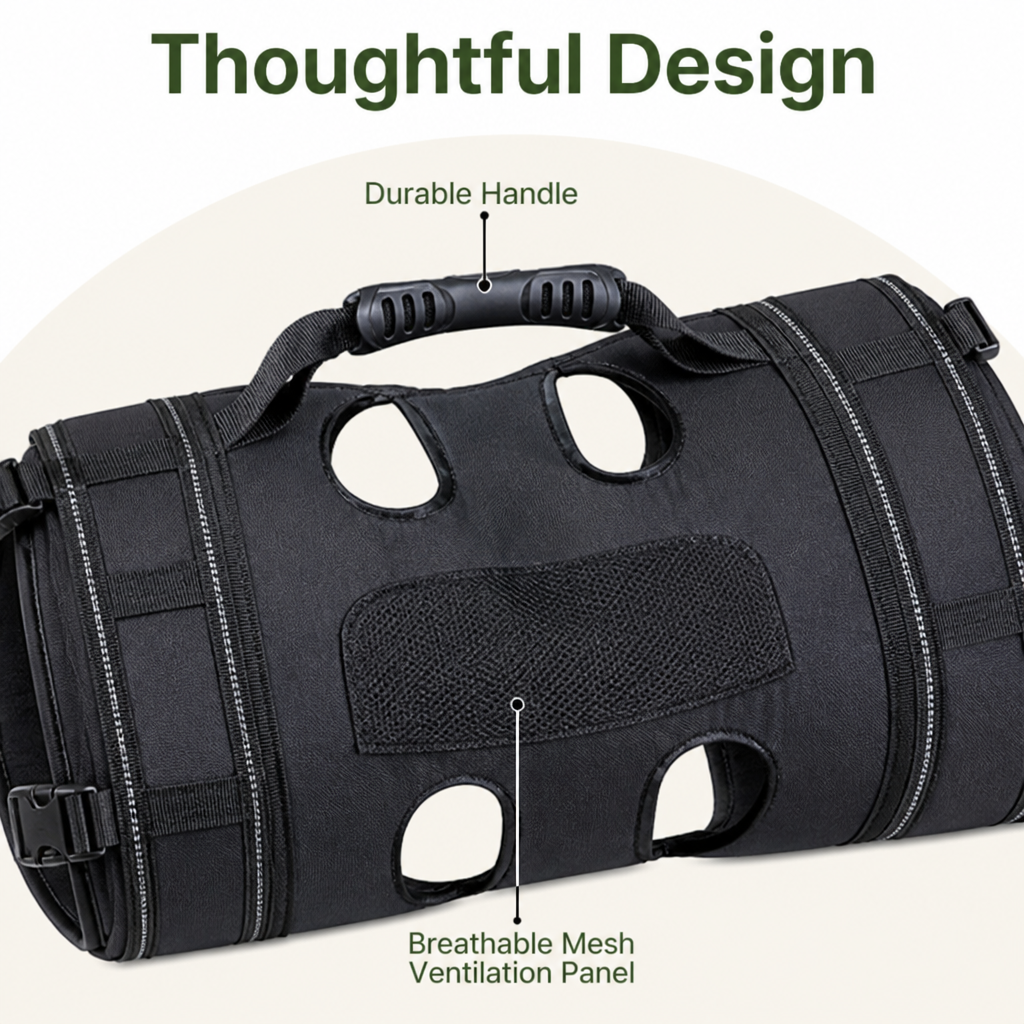 Mochila transportín para perros de tela Oxford transpirable y tirantes acolchados