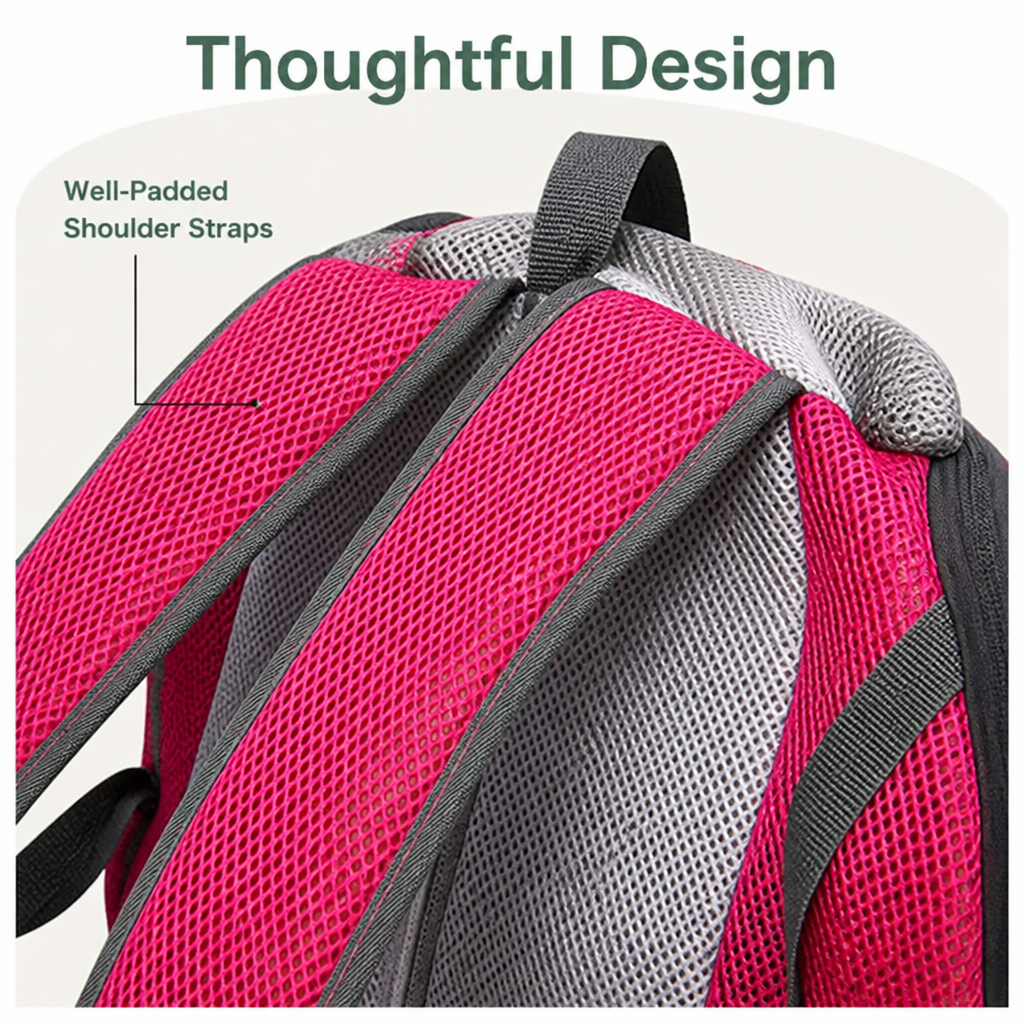 Mochila transportín transpirable acolchada para mascotas
