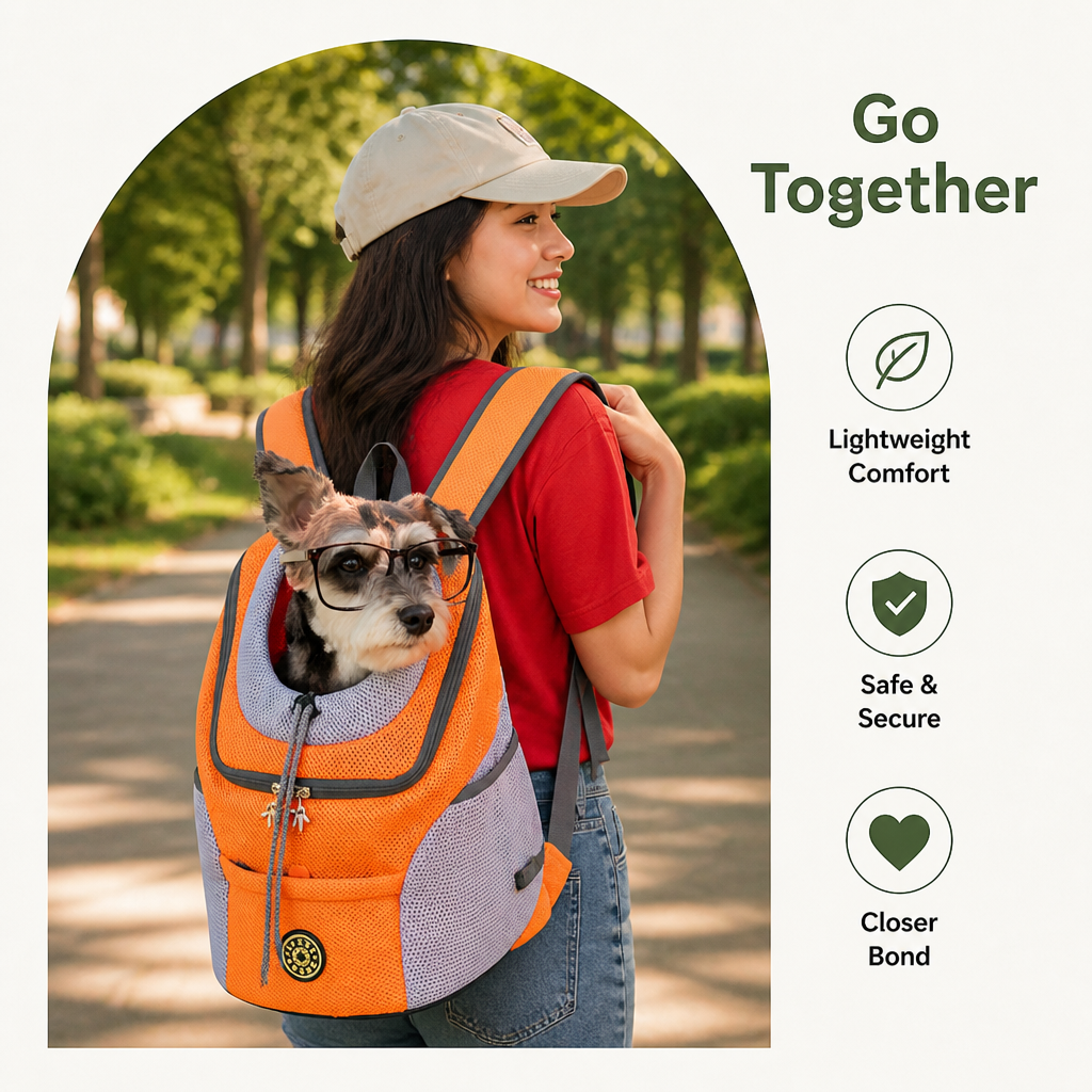 Mochila transportín transpirable acolchada para mascotas