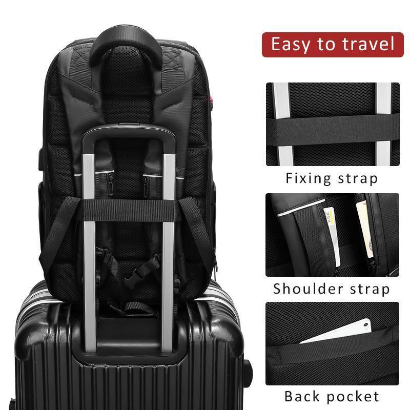 Mochila de viaje para portátil de 15,6 pulgadas con puerto USB y repelente al agua