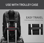 Mochila de viaje para portátil de 15,6 pulgadas con puerto USB y repelente al agua