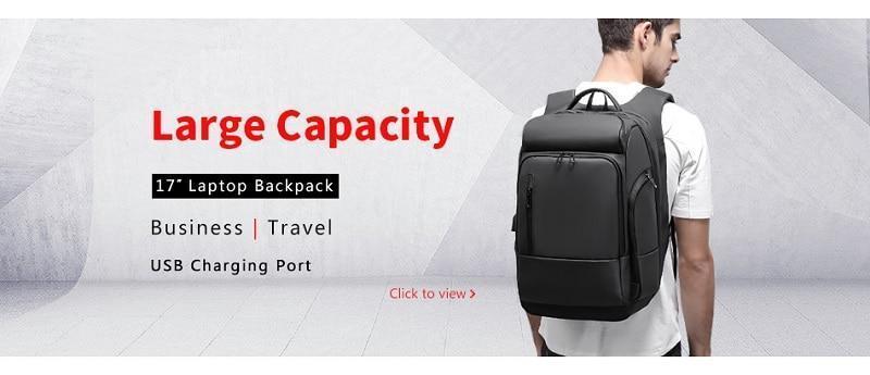 Mochila de viaje para portátil de 15,6 pulgadas con puerto USB y repelente al agua