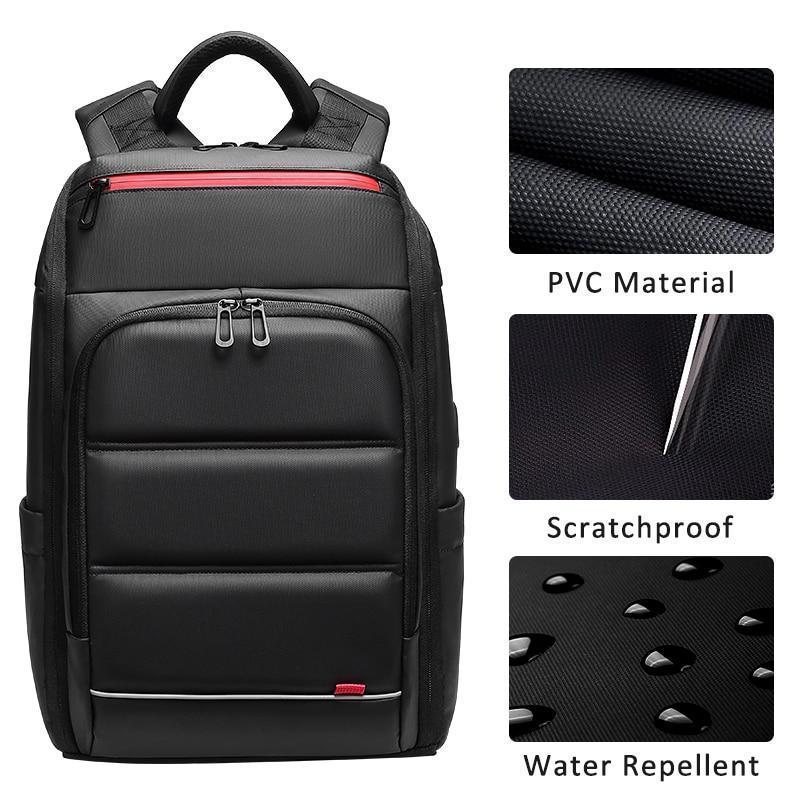Mochila de viaje para portátil de 15,6 pulgadas con puerto USB y repelente al agua