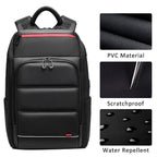 Mochila de viaje para portátil de 15,6 pulgadas con puerto USB y repelente al agua