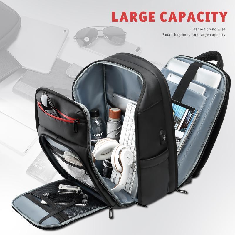 Mochila de viaje para portátil de 15,6 pulgadas con puerto USB y repelente al agua