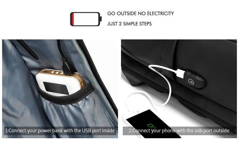 Mochila de viaje para portátil de 15,6 pulgadas con puerto USB y repelente al agua