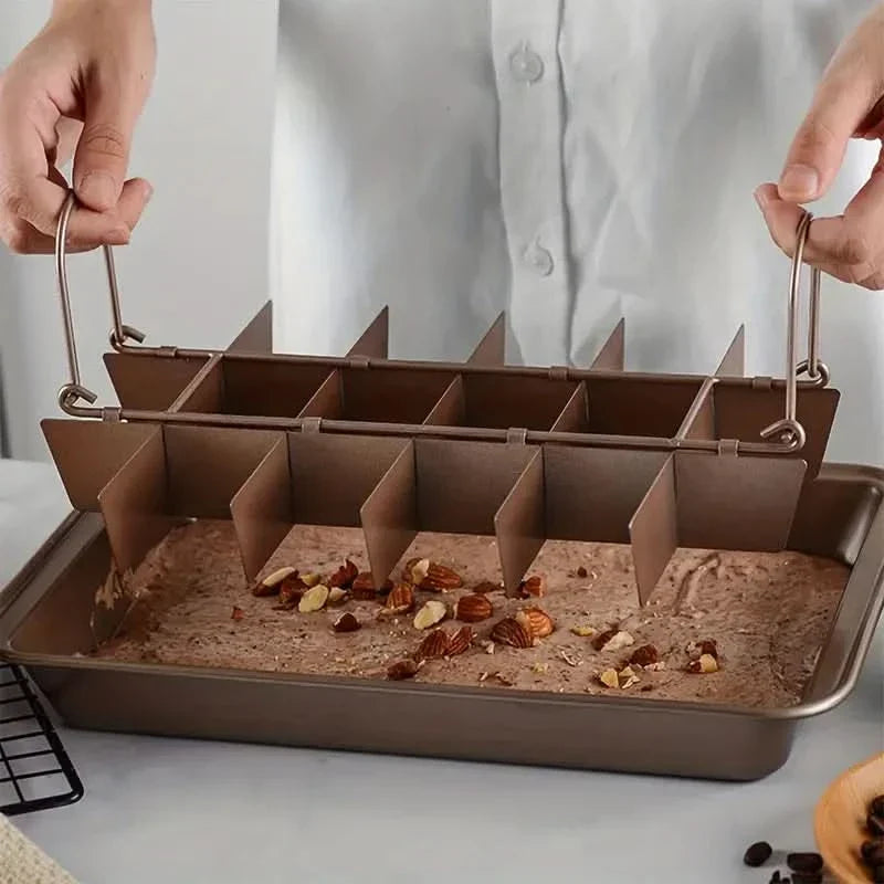 Molde para brownies antiadherente con 18 divisores de aluminio