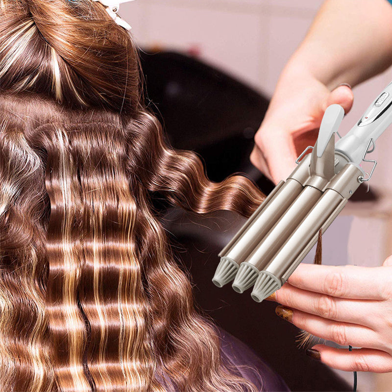 Moldeador de ondas de triple barril para el pelo
