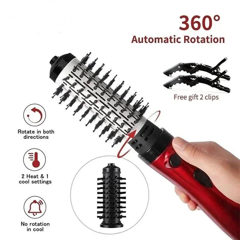 Moldeador de pelo eléctrico 3 en 1 con secador, cepillo y rizador