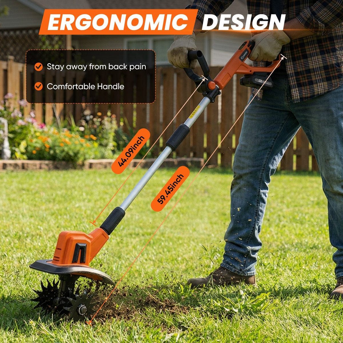 Motoazada eléctrica inalámbrica para jardín