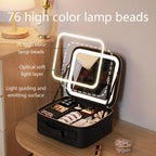 Neceser de viaje con espejo LED y luz ajustable