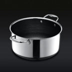 Olla de titanio puro premium con tapa de cristal