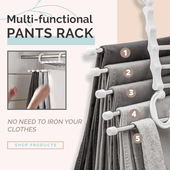 Organizador de pantalones FlexRack – Estante ajustable para armario que ahorra espacio – Acero inoxidable antideslizante