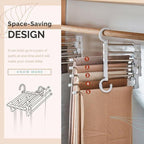 Organizador de pantalones FlexRack – Estante ajustable para armario que ahorra espacio – Acero inoxidable antideslizante